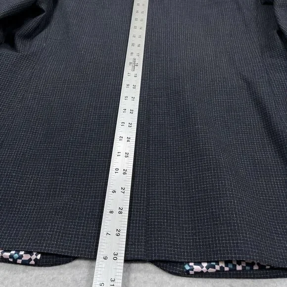 Ted Baker London Blazer Mens 6 XXL 42R Groove Micro Check Blue Sport Coat Iguana